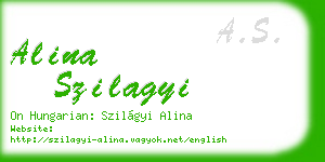 alina szilagyi business card