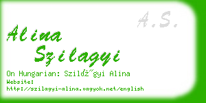 alina szilagyi business card